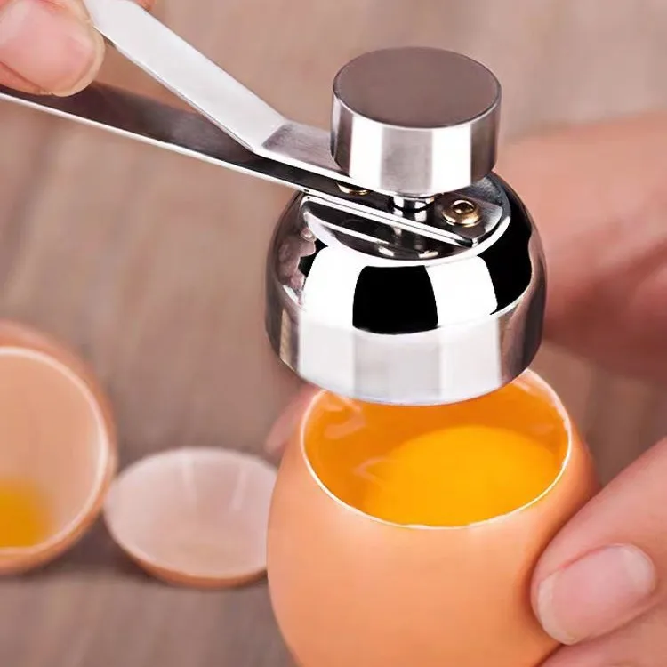 Abridor e Fatiador de Casca de Ovo em Aço Inoxidável – Ferramenta Prática para Cozinha