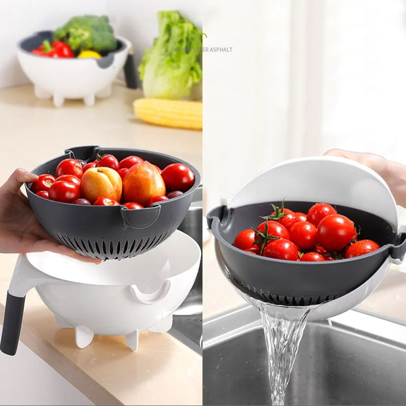 Cortador de Vegetais Multifuncional 2 em 1 com Cesta de Drenagem